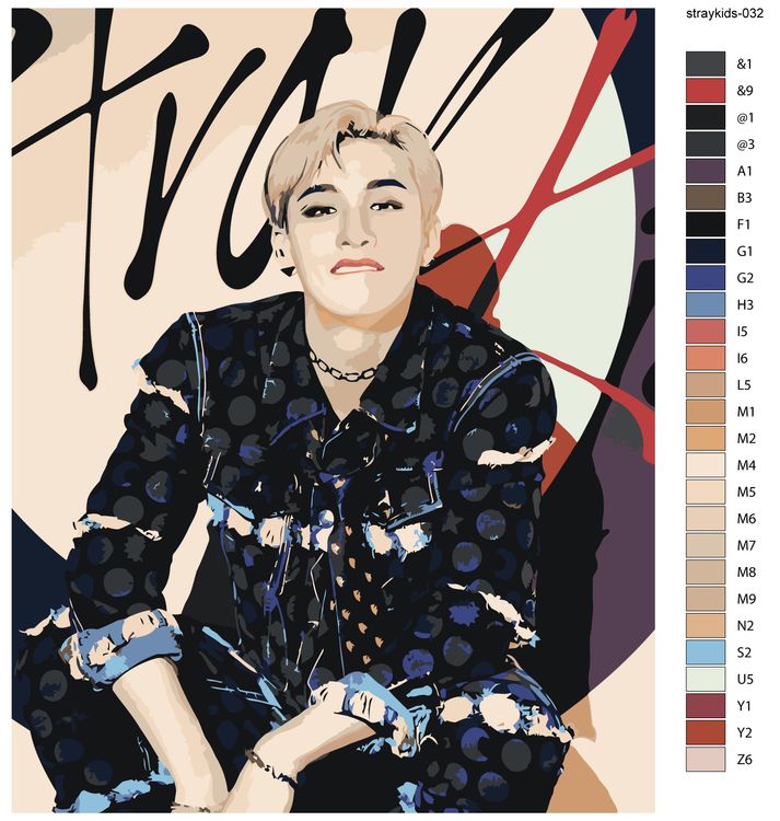Картина по номерам «Stray Kids Стрей Кидс: Бан Чан 2» — картинка 3