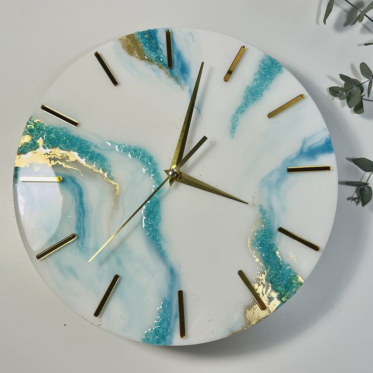 Набор для рисования эпоксидной смолой Часы - Бирюза, Epoxy Master — картинка 2