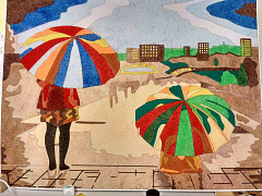 Картина цветным песком «Дорога»