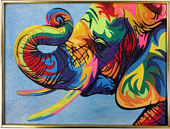 Картина цветным песком «Слон» Ваю Ромдони