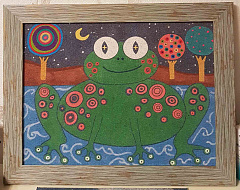 Картина цветным песком «Лягушка» Карлы Жерар